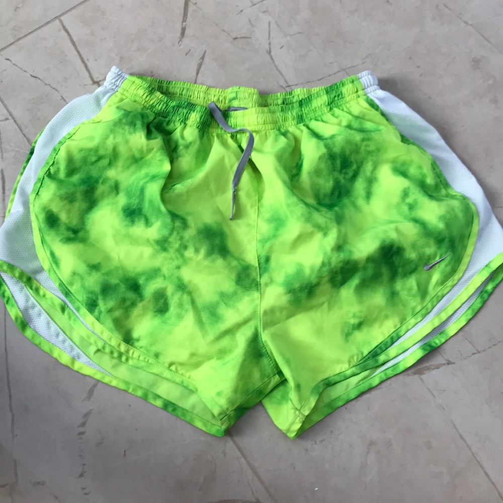 Neon green nike running shorts!
